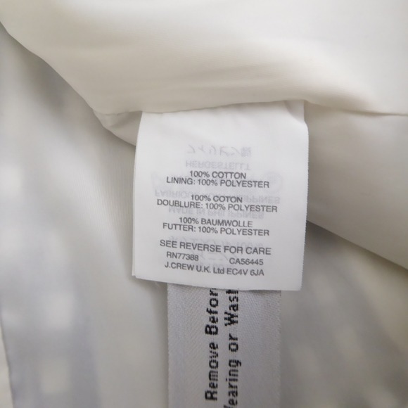 J Crew Puckered Gingham Blazer Jacket Navy Blue Lapel White Cotton Womens Size 4 - Picture 6 of 11